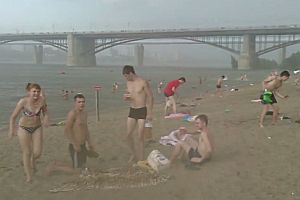 Hagelsturm am Strand