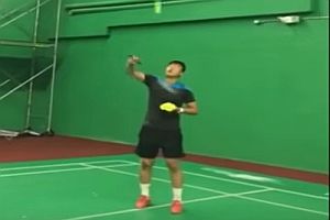 Asiatischer Badmintonspieler