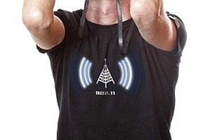 T-Shirt mit WLAN-Hotspot Anzeige