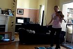 Geige spielen beim Tanzspiel